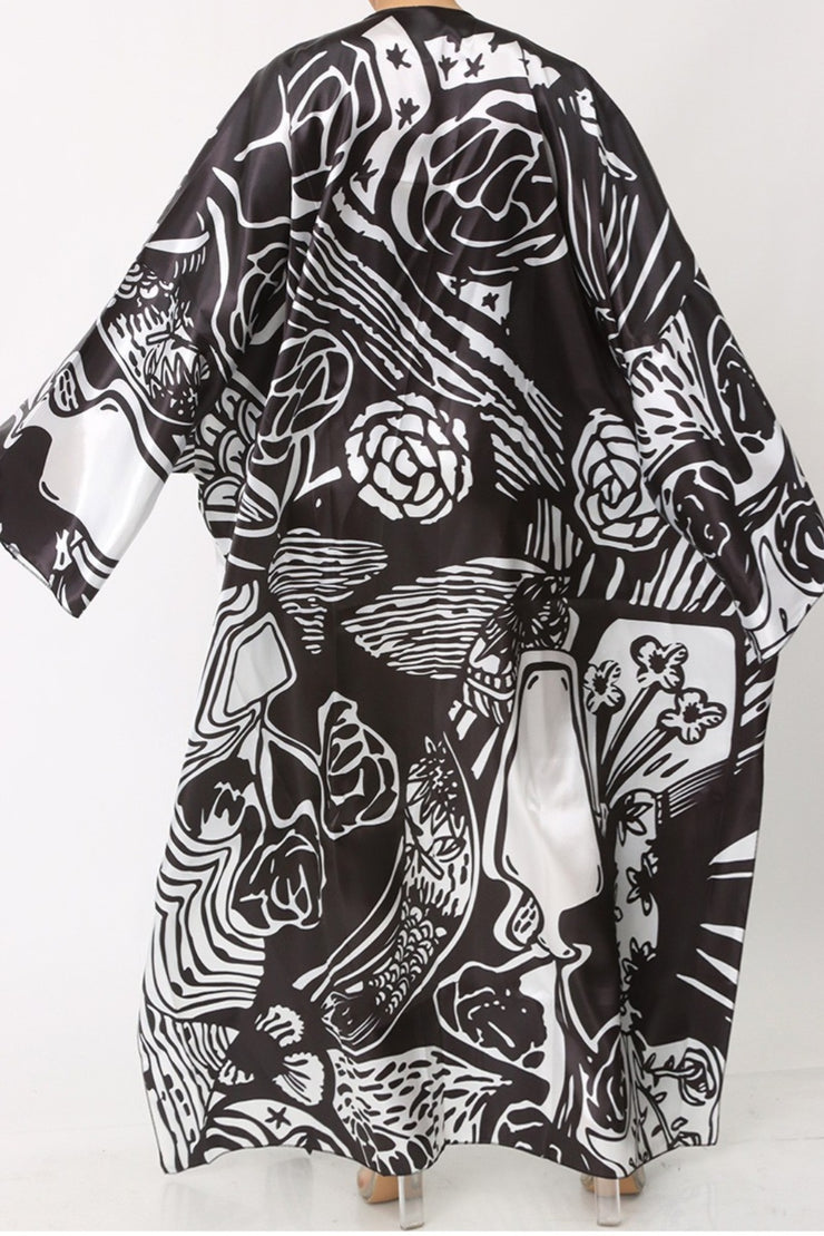 Black Multi Kimono