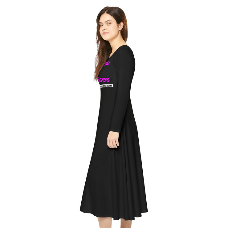 Long Sleeve Dance Dress - His Plan His Purpose His Promises Women's Dance Dress