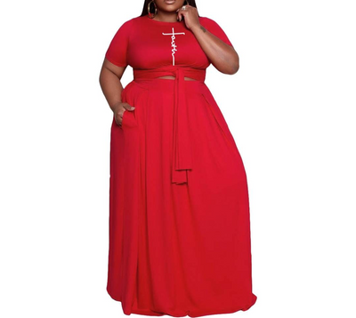 Faith Skirt Set (Red)