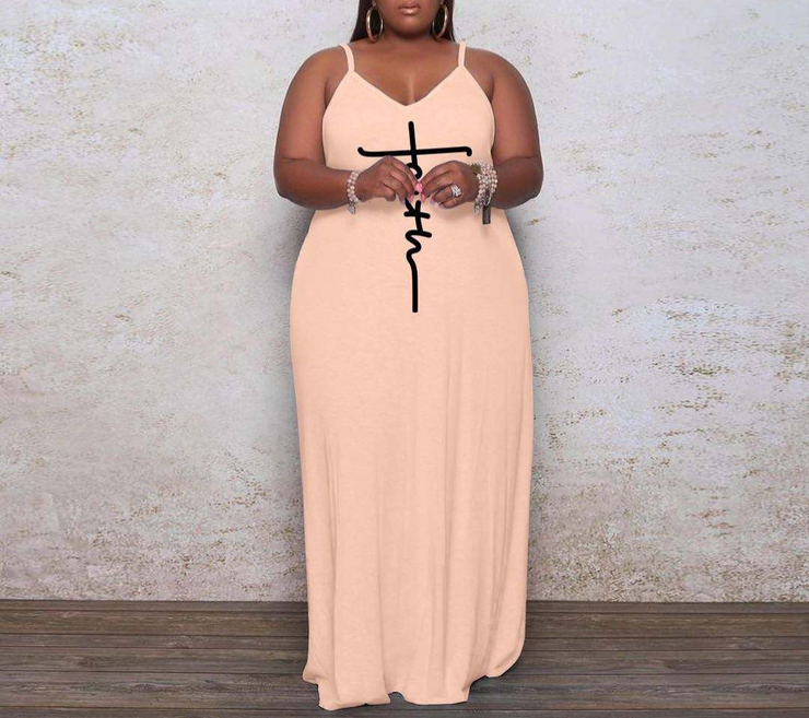 Faith Summer Maxi Dress (Apricot)