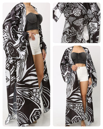 Black Multi Kimono