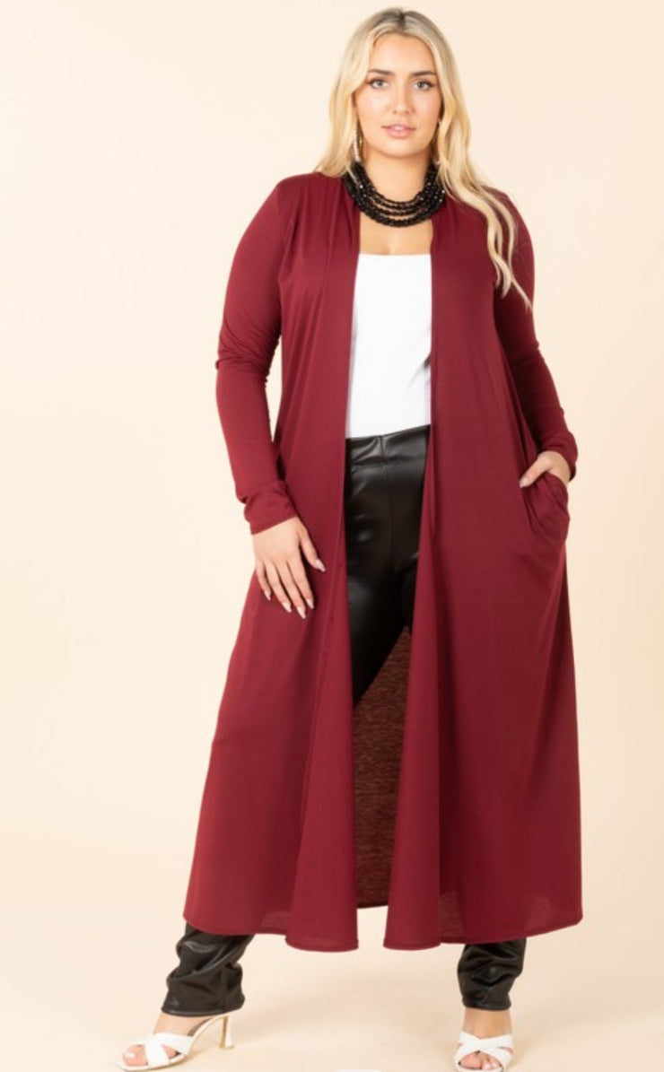 Coverall Cardigan (Burgundy)