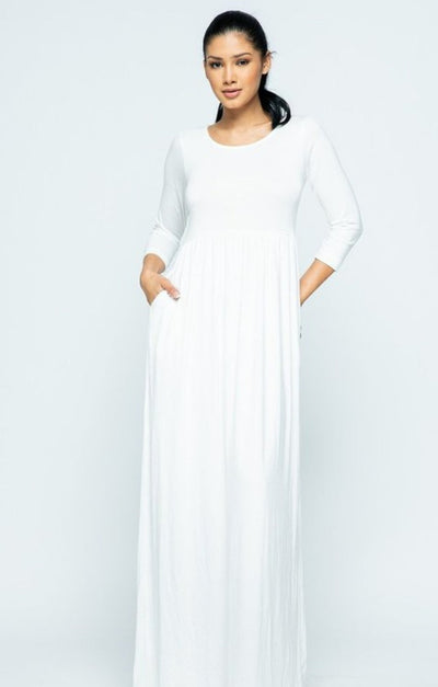 Classic Maxi Dress (White)