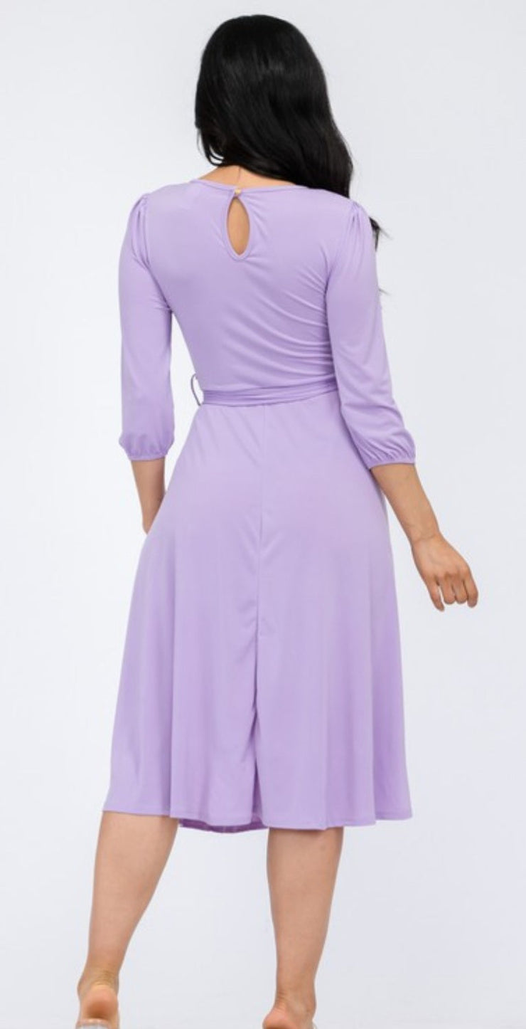 Charming Midi Dress (Lilac)