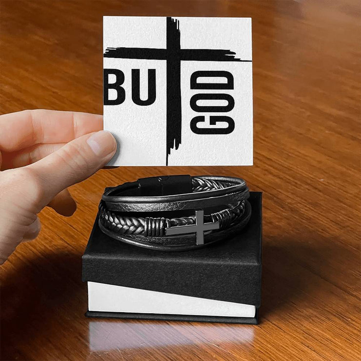 But God Men Vegan Christian Inspirational Bracelet