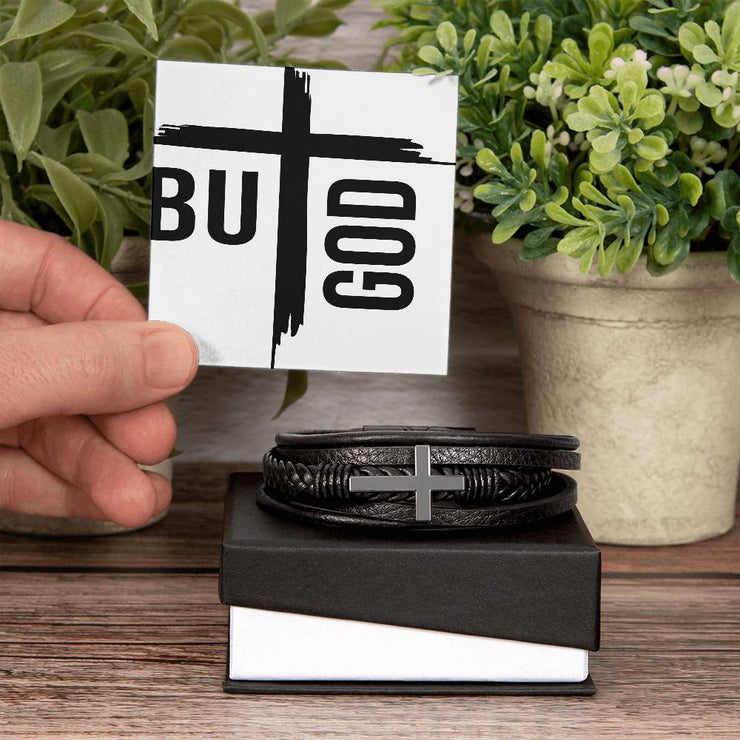 But God Men Vegan Christian Inspirational Bracelet
