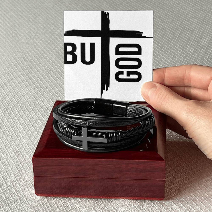 But God Men Vegan Christian Inspirational Bracelet