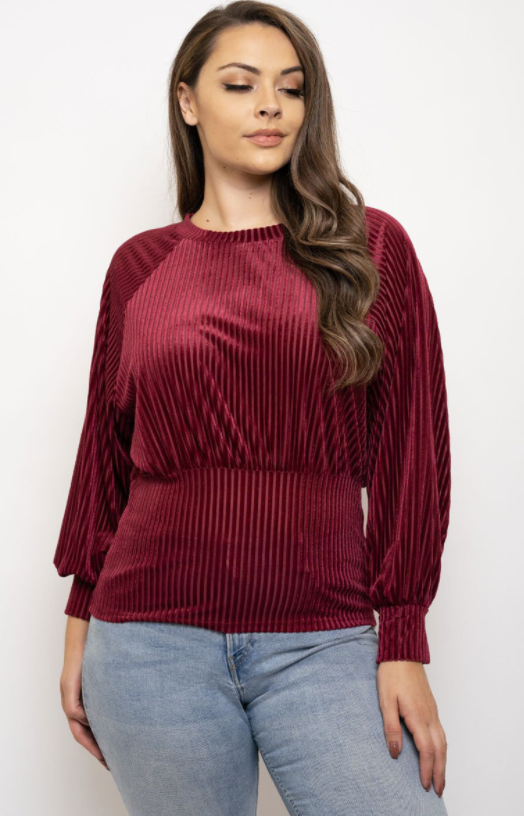 Velvet Top (Burgundy)