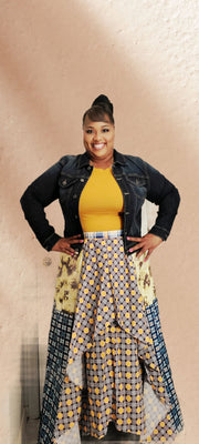 Mix Pattern Maxi Skirt