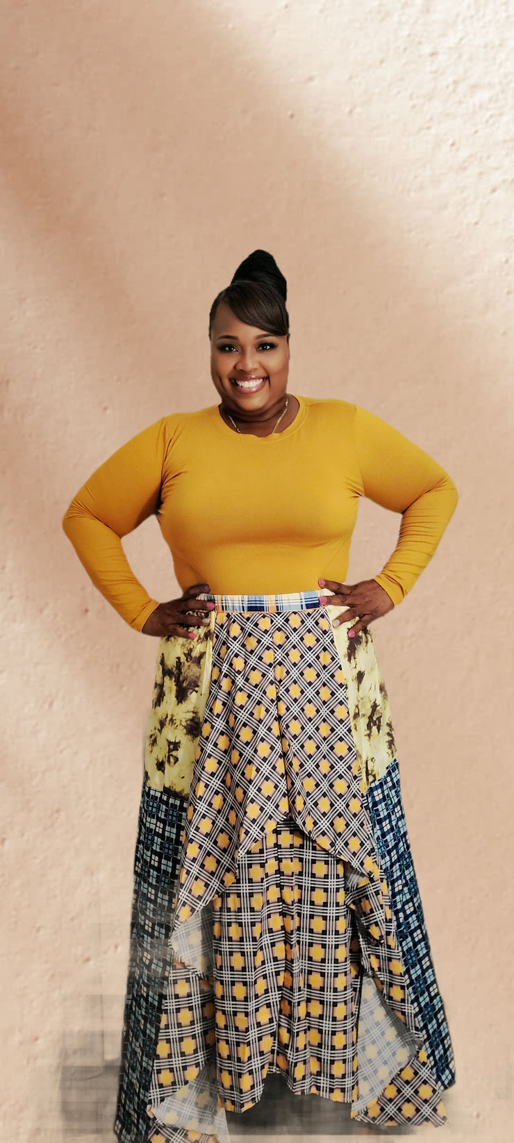 Mix Pattern Maxi Skirt