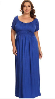 Ruffle Shoulder Maxi