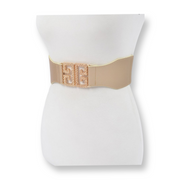 Gold Metal Buckle Stretch Waist Belt